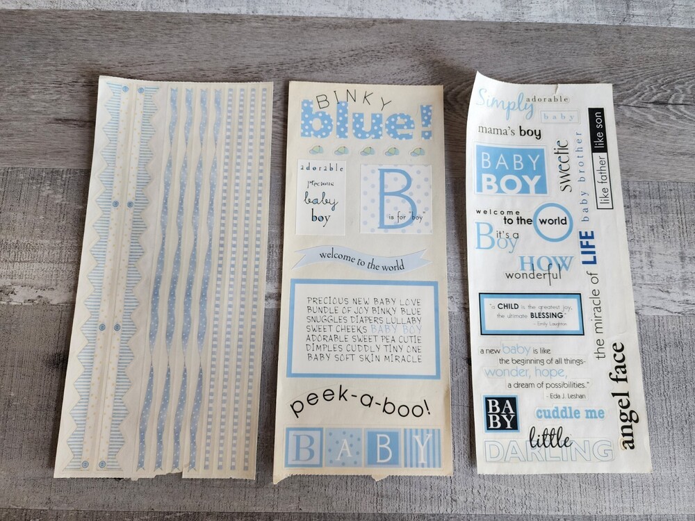 Jumbo Sticker Sheets - MAMBI Baby Boy Toys Scrapbook NEW Retired #39